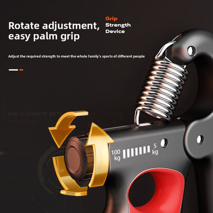 Adjustable mechanical counting grip strength