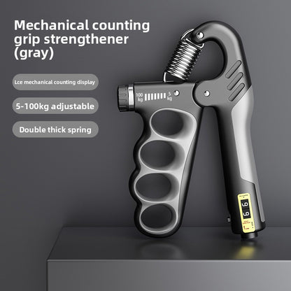 Adjustable mechanical counting grip strength