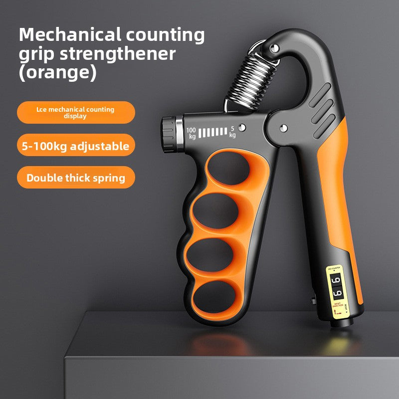 Adjustable mechanical counting grip strength
