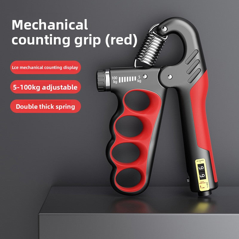 Adjustable mechanical counting grip strength